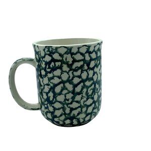 Folk Craft Moose Country Ceramic Mug By Tienshan Green Cream 4”‎